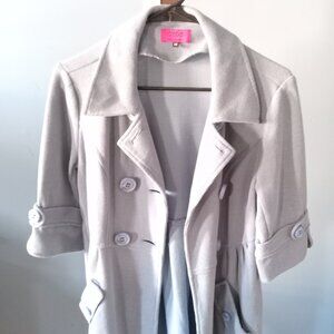 Ladies Ozoc light blue short sleeve corduroy jacket size 38